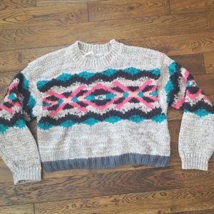 Free People cropped chunky knit sweater